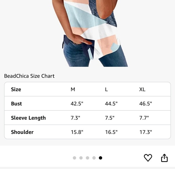 Geometric design Henley style blouse size XXL - Picture 3 of 3